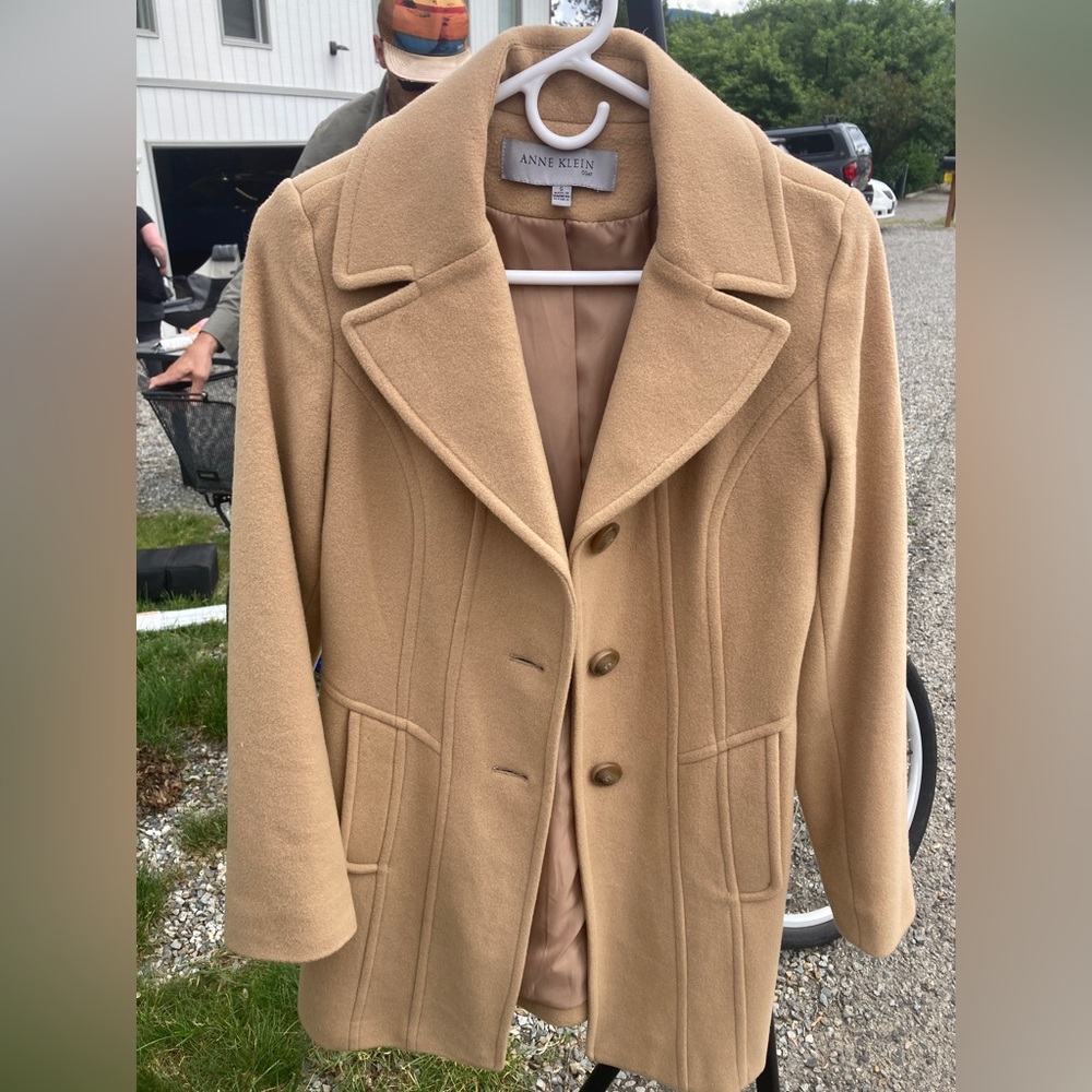 Anne Klein tan peacoat size S